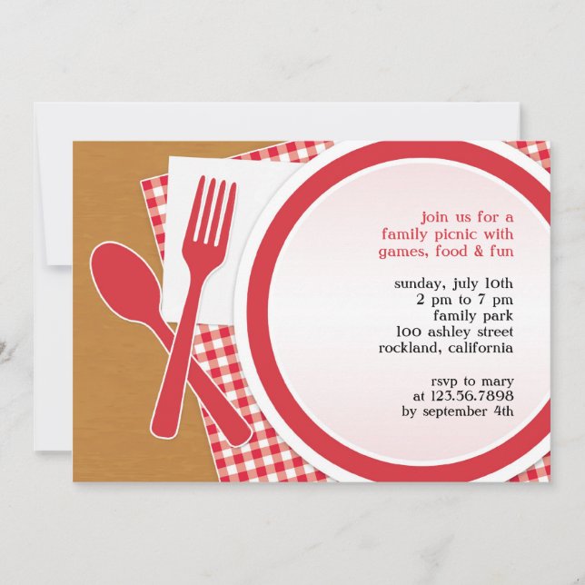 Picnic Outing Party Flat Invitation (Front)