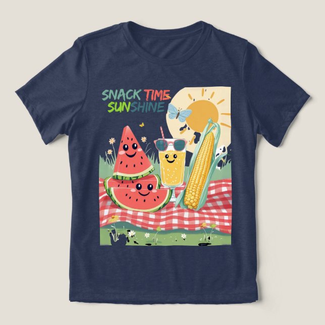 Picnic Pals – Summer Snack Squad Tri-Blend Shirt (Design Front)