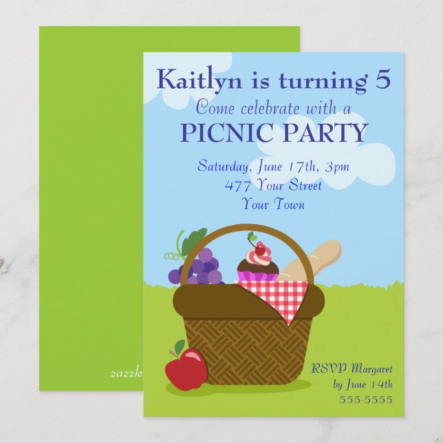 Picnic Party Invitation (Front/Back)