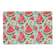Picnic Patch Watermelon – Watercolor Fruit Gingham