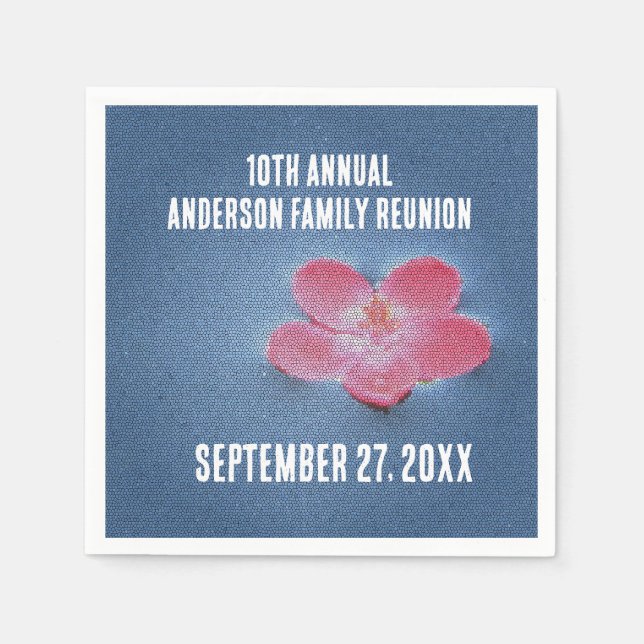 Picnic Pink Flower Annual Gathering Family Reunion Napkin (Front)