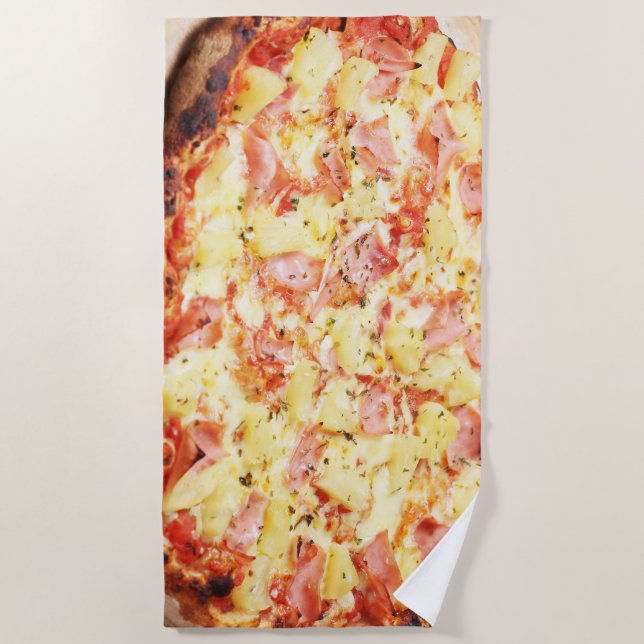 PICNIC PIZZA PATTERN BEACH TOWEL (Front)