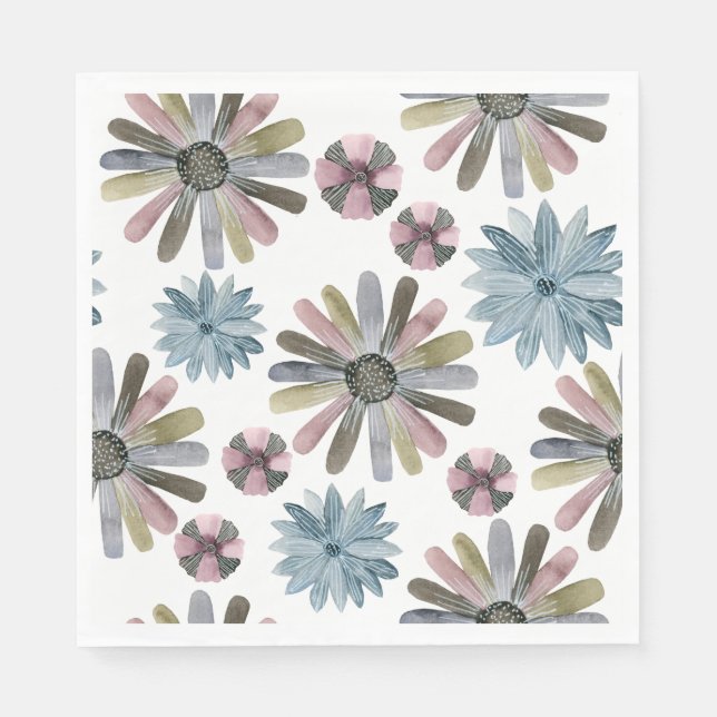 Picnic Plates - Flowers Napkin (Front)