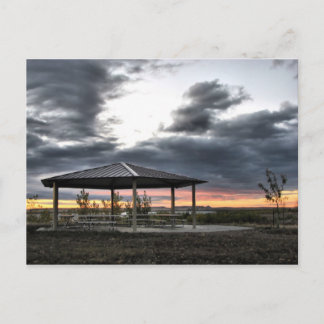 Picnic Shelter At Sunrise Postcard