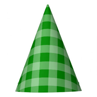 Picnic Summer Green Plaid Party Hat