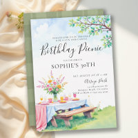 Picnic Summer Party Elegant Pastel 30th Birthday