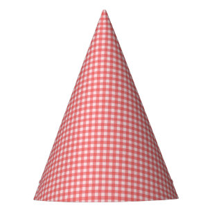 Picnic Summer Red white Plaid Party Hat