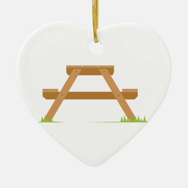 Picnic Table Ceramic Ornament (Front)