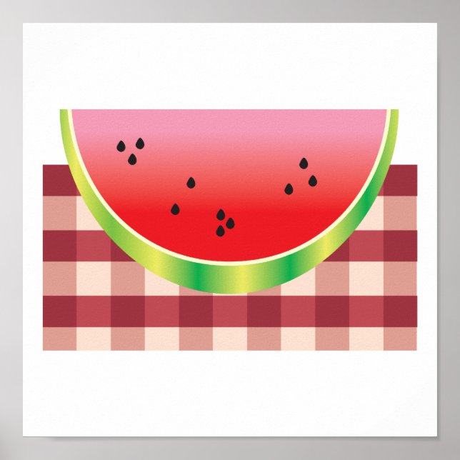 picnic watermelon vector graphic poster (Front)