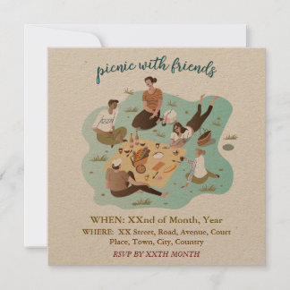 Picnic with Friends Illustration Event Invitation