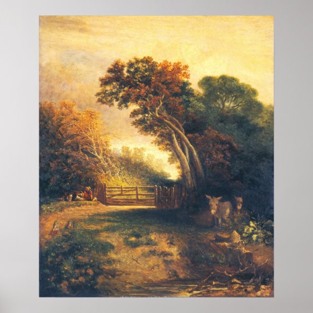 Picnickers and Donkeys, Joseph Paul Fine Art Poster (Front)
