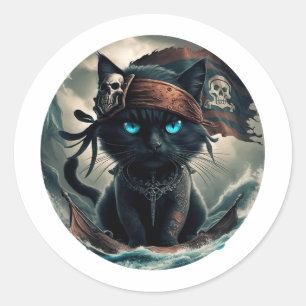 Pico Art Funny Abstract Cat Classic Round Sticker