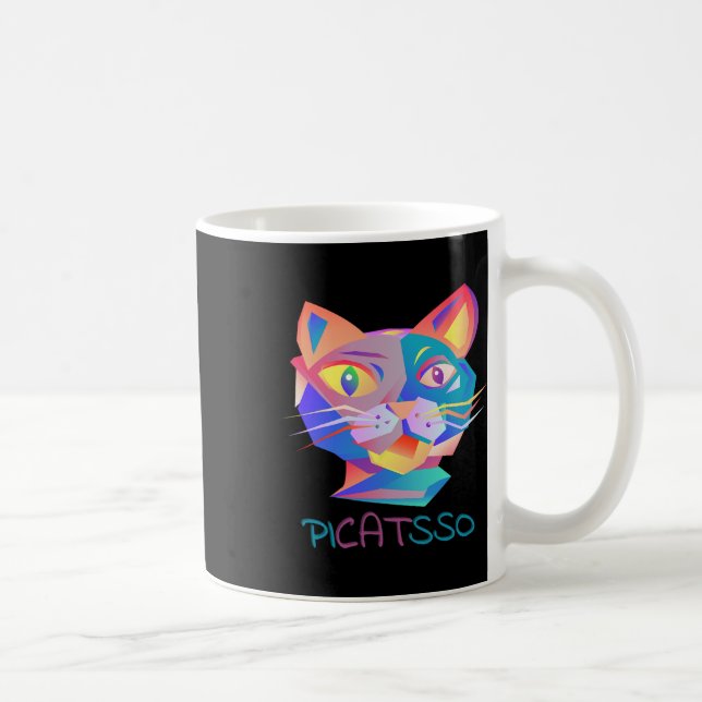 Pico Art Funny Abstract Cat  Coffee Mug (Right)