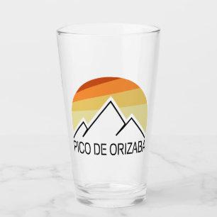 Pico de Orizaba Mexico Retro Glass