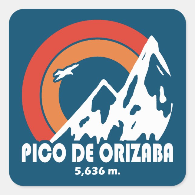 Pico de Orizaba Mexico Sun Eagle Square Sticker (Front)
