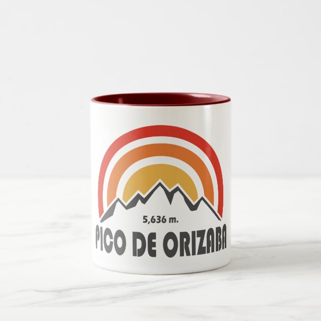 Pico de Orizaba Mexico Two-Tone Coffee Mug (Center)