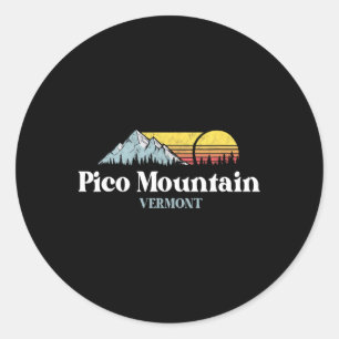 Pico Mountain Vermont Ski Snowboarding Hiking Trip Classic Round Sticker