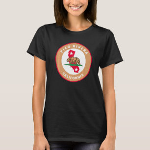 Pico Rivera California Ca Flag And Bear Badge Souv T-Shirt