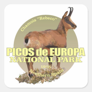 Picos de Europa NP (Chamois) WT Square Sticker