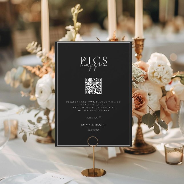 PICS HAPPEN! QR Code Black Wedding Galery (Creator Uploaded)