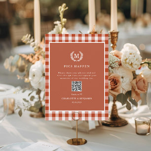 PICS HAPPEN! QR Code Brown Gingham Wedding Gallery