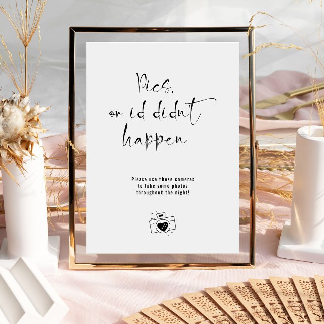 Pics Or It Didn’t Happen Disposable Camera Wedding Poster (Creator Uploaded)