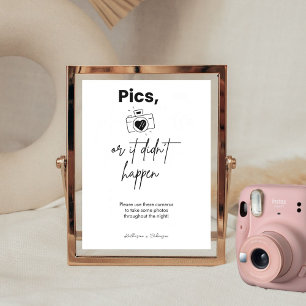 Pics Or It Didn’t Happen Disposable Camera Wedding Poster