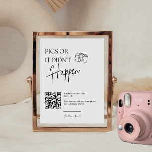Pics Or It Didn’t Happen Disposable Camera Wedding Poster