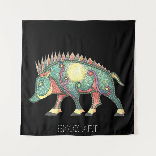 Pictish Boar Sun Tapestry (Front)