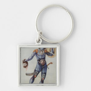 Pictish Man holding a Human Head Key Ring