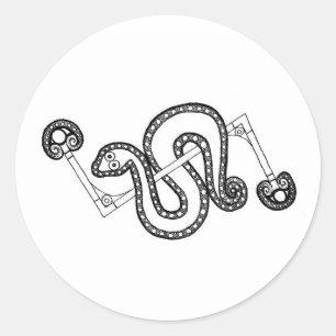 Pictish Serpent Classic Round Sticker