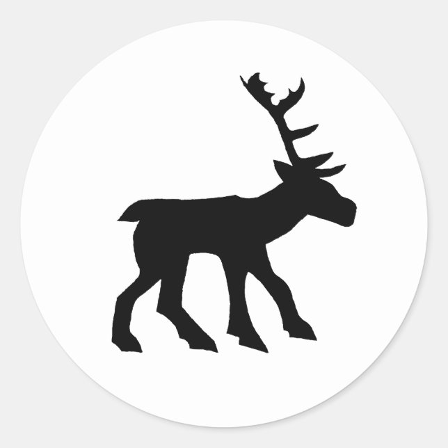 Pictish Stag Cutout Classic Round Sticker (Front)