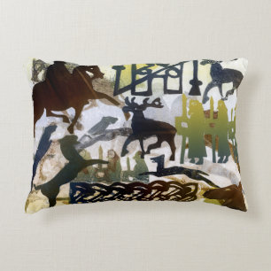 Pictish symbols and Lacing Decorative Cushion