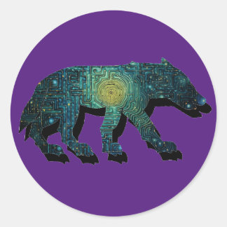 Pictish Wolf Maze Classic Round Sticker