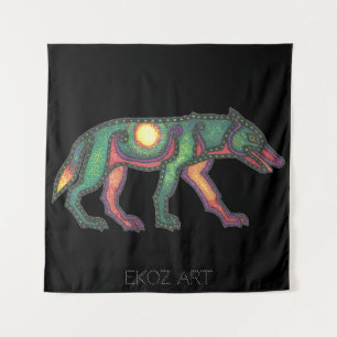 Pictish Wolf Sun Tapestry