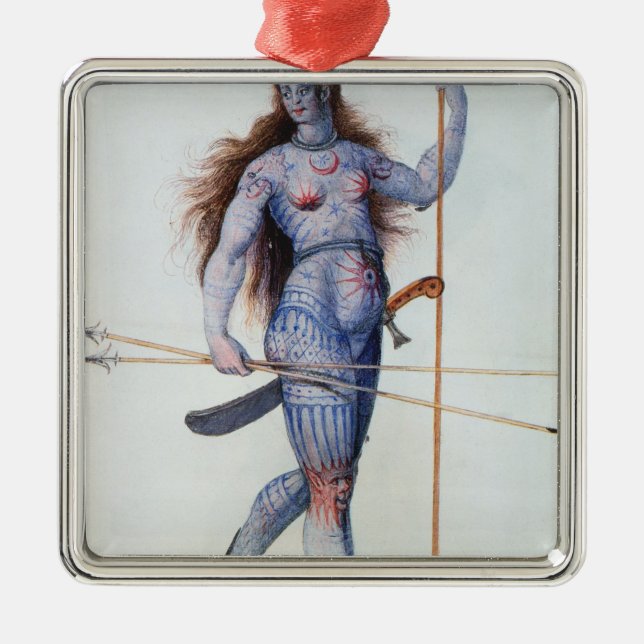 Pictish Woman Metal Tree Decoration (Front)