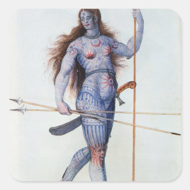 Pictish Woman Square Sticker (Front)