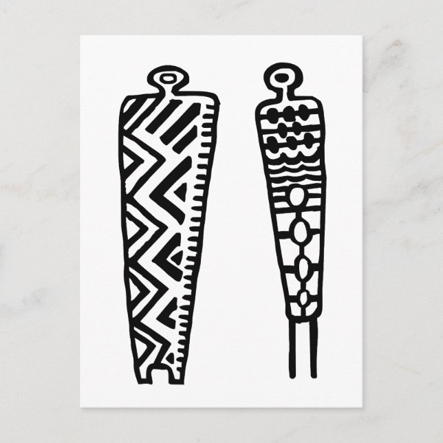 Pictograph Men-BW Postcard (Front)