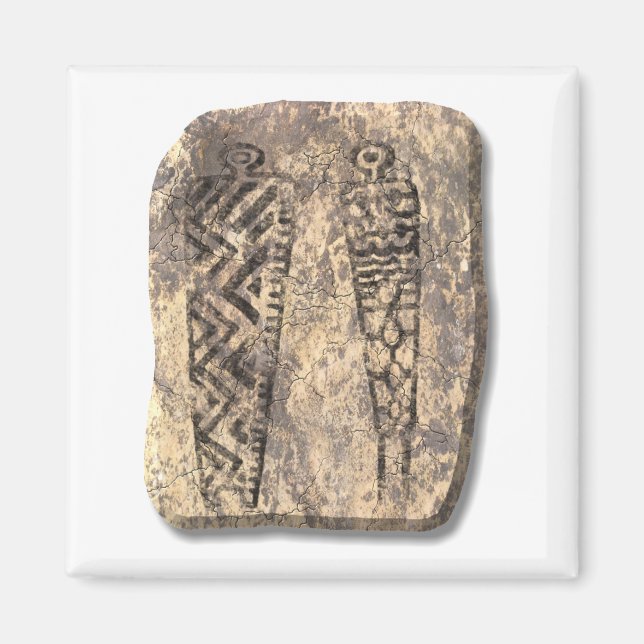 Pictograph men-stone magnet (Front)