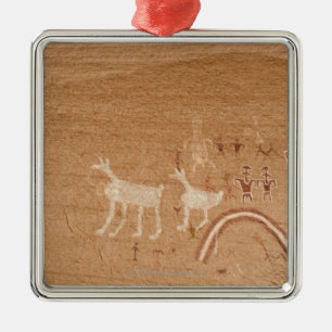 Pictographs on sandstone canyon walls in Canyon Metal Tree Decoration