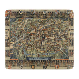 Pictorial Map of Cambridge, England Cutting Board