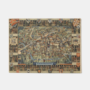 Pictorial Map of Cambridge, England Doormat