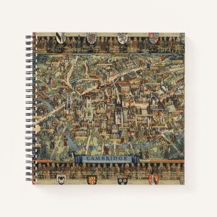 Pictorial Map of Cambridge, England Notebook