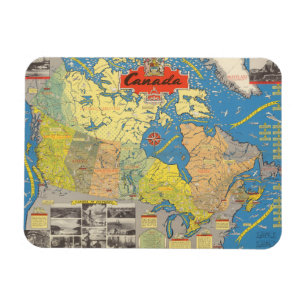 Pictorial Map of Canada - Landmarks Magnet