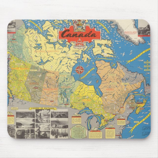 Pictorial Map of Canada - Landmarks Mouse Pad (Front)
