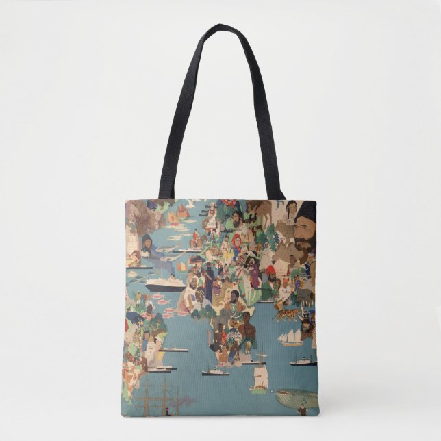 Pictorial Map of the World Tote Bag (Front)