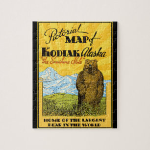 Pictorial Poster Kodiak Alaska Bear Puzzle