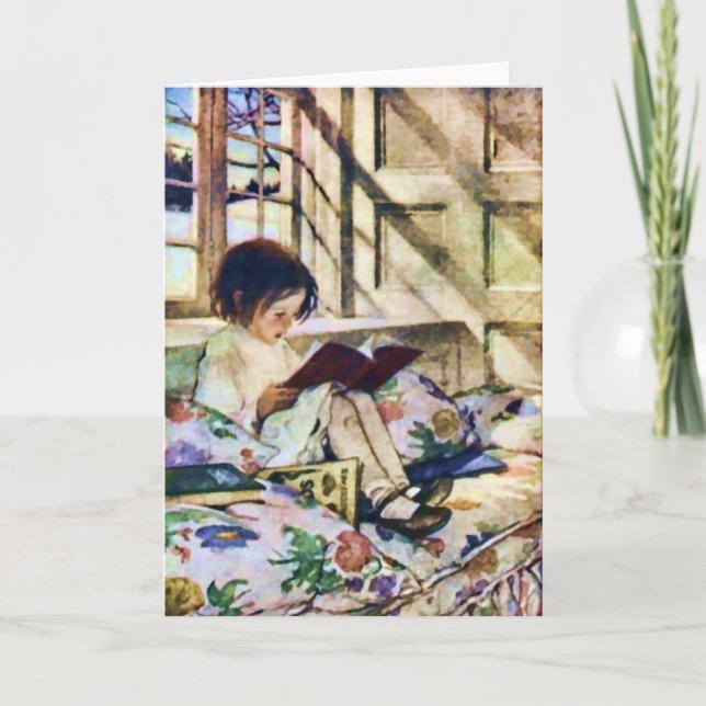 Picture Books in Winter by Jessie Willcox Smith Card (Front)