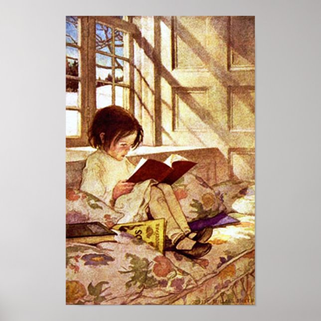 Picture Books in Winter by Jessie Willcox Smith Poster (Front)