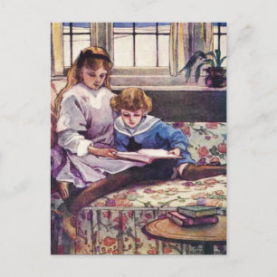 Picture Books in Winter Fine Art Postcard